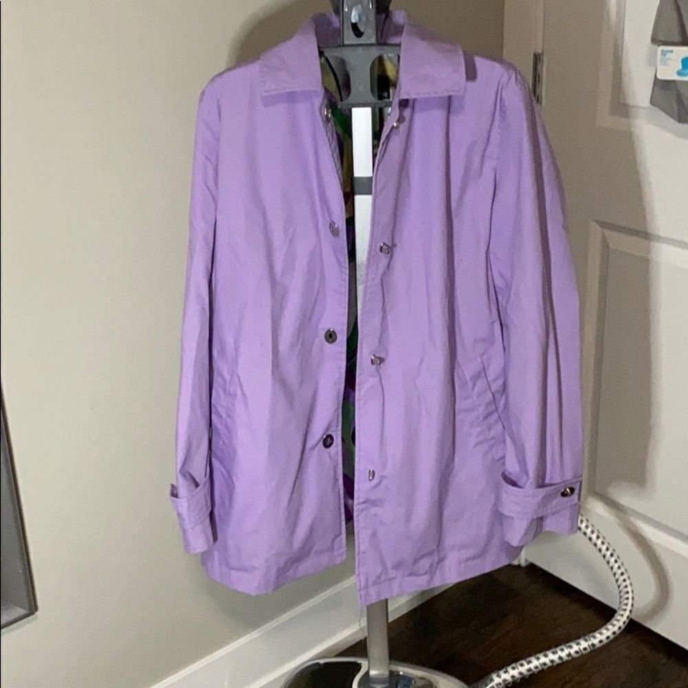 Dennis Basso lilac color windbreaker Jacket Size L